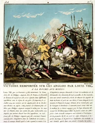 Victory Gained Over the English by Louis VIII at La Roche aux-Moines, engraved by Jean Baptiste Morret